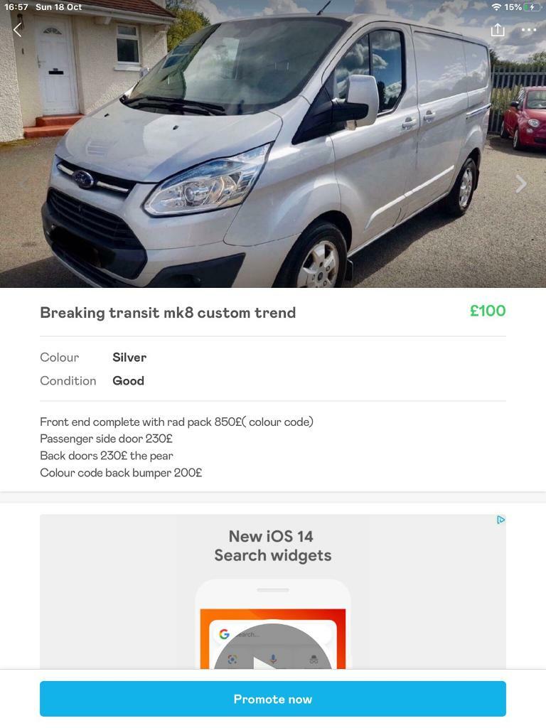 transit custom parts